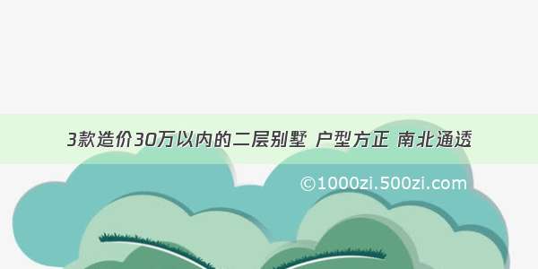 3款造价30万以内的二层别墅 户型方正 南北通透