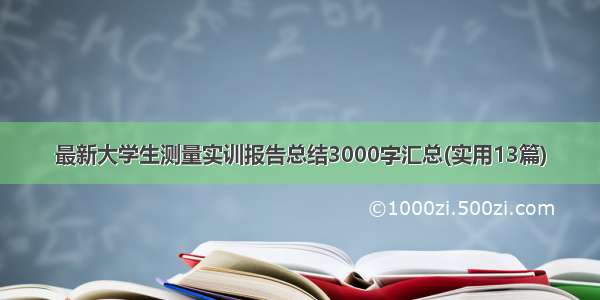 最新大学生测量实训报告总结3000字汇总(实用13篇)