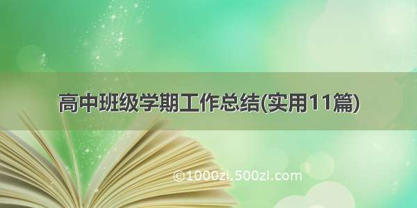 高中班级学期工作总结(实用11篇)