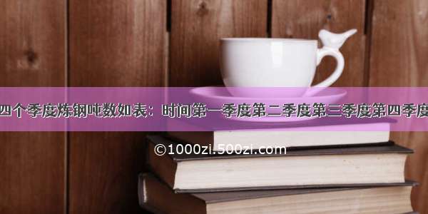 某炼钢厂四个季度炼钢吨数如表：时间第一季度第二季度第三季度第四季度炼钢吨数