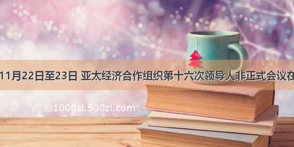 单选题11月22日至23日 亚太经济合作组织第十六次领导人非正式会议在秘鲁首