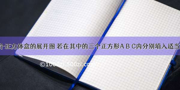 如图是一个正方体盒的展开图 若在其中的三个正方形A B C内分别填入适当的数 使得