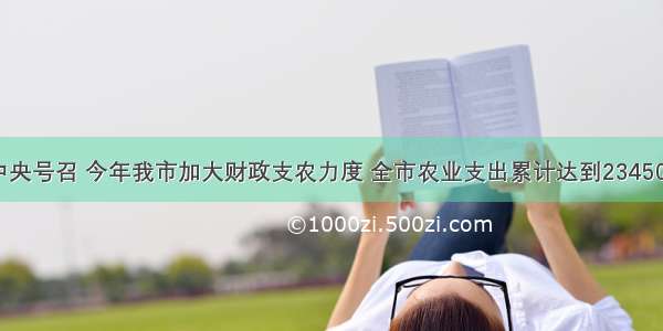 为了响应中央号召 今年我市加大财政支农力度 全市农业支出累计达到234500000元 其