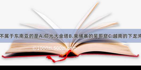 下列旅游资源不属于东南亚的是A.仰光大金塔B.柬埔寨的吴哥窟C.越南的下龙湾D.印度泰姬陵