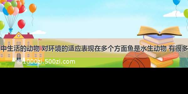 在不同环境中生活的动物 对环境的适应表现在多个方面鱼是水生动物 有很多与水生环境