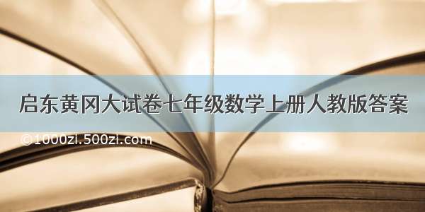 启东黄冈大试卷七年级数学上册人教版答案