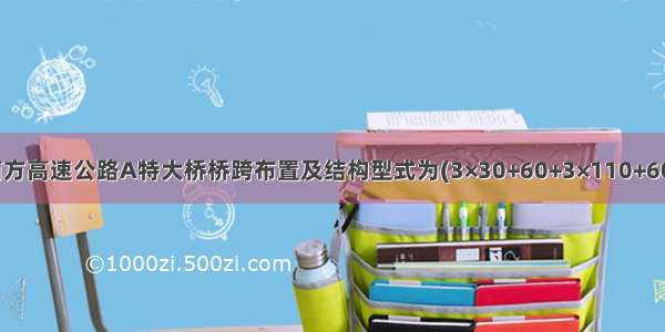 背景资料某南方高速公路A特大桥桥跨布置及结构型式为(3×30+60+3×110+60+3×10)m 连