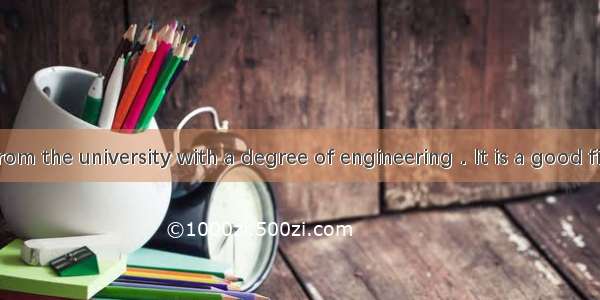 I graduated from the university with a degree of engineering．It is a good field but my he