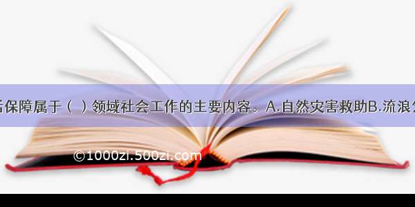 城乡最低生活保障属于（）领域社会工作的主要内容。A.自然灾害救助B.流浪乞讨人员救助