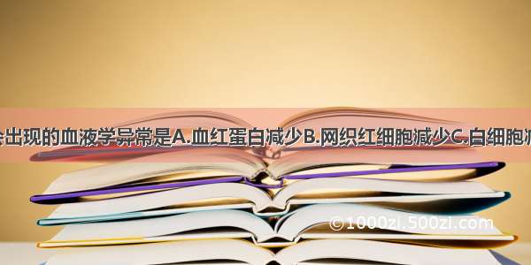 SLE患者不会出现的血液学异常是A.血红蛋白减少B.网织红细胞减少C.白细胞减少D.淋巴细