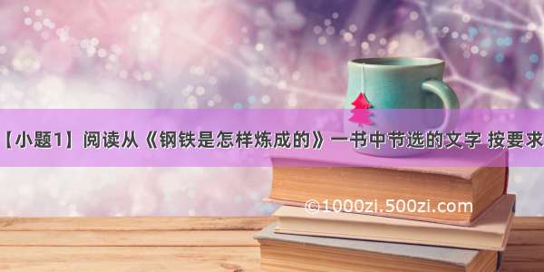 名著阅读：【小题1】阅读从《钢铁是怎样炼成的》一书中节选的文字 按要求答题。(6分)