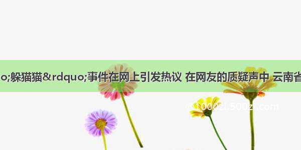 单选题云南“躲猫猫”事件在网上引发热议 在网友的质疑声中 云南省有关部门邀请网民