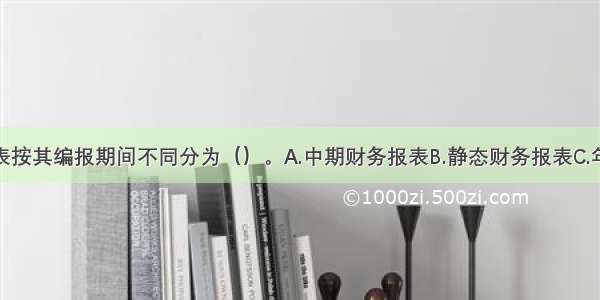 企业财务报表按其编报期间不同分为（）。A.中期财务报表B.静态财务报表C.年度财务报表