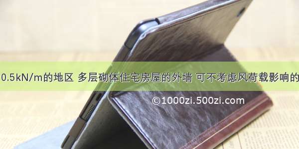 基本风压为0.5kN/m的地区 多层砌体住宅房屋的外墙 可不考虑风荷载影响的下列条件中