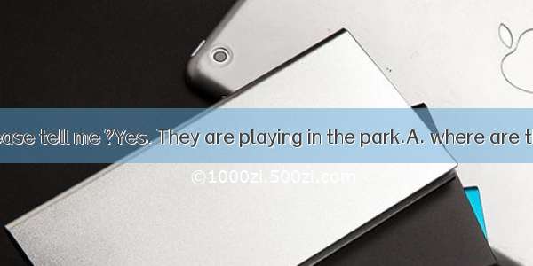 –Could you please tell me ?Yes. They are playing in the park.A. where are the twinsB. w