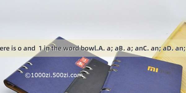 There is o and  1 in the word bowl.A. a; aB. a; anC. an; aD. an; an