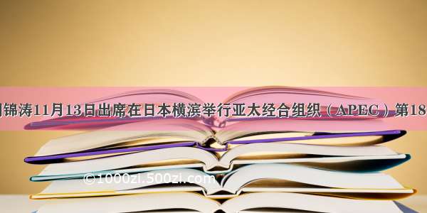 国家主席胡锦涛11月13日出席在日本横滨举行亚太经合组织（APEC）第18次领导人非