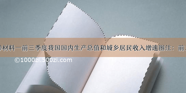 (11分)材料一前三季度我国国内生产总值和城乡居民收入增速图注：前三季度