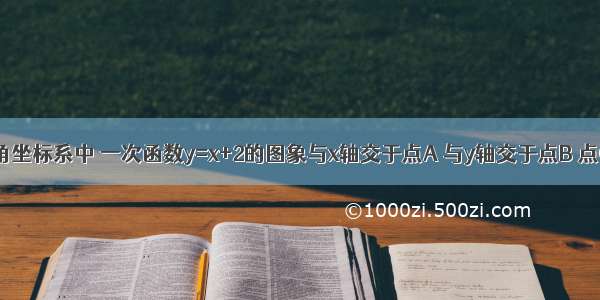 如图 在平面直角坐标系中 一次函数y=x+2的图象与x轴交于点A 与y轴交于点B 点C的坐标为（2