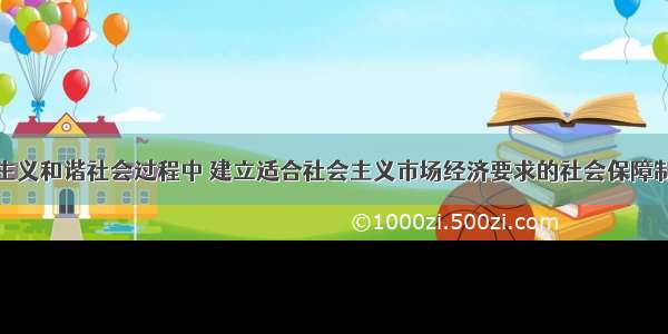 在构建社会主义和谐社会过程中 建立适合社会主义市场经济要求的社会保障制度必须坚持