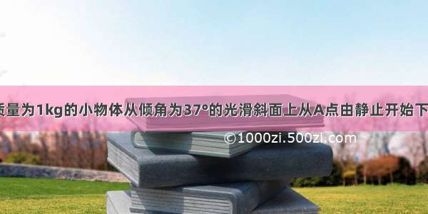 如图所示 质量为1kg的小物体从倾角为37°的光滑斜面上从A点由静止开始下滑 经B点进