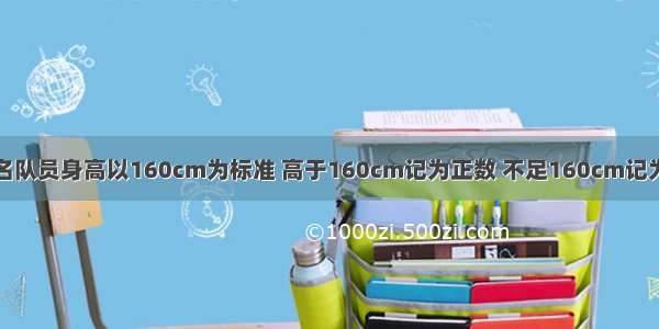 学校田径队的十名队员身高以160cm为标准 高于160cm记为正数 不足160cm记为负数测量记录如