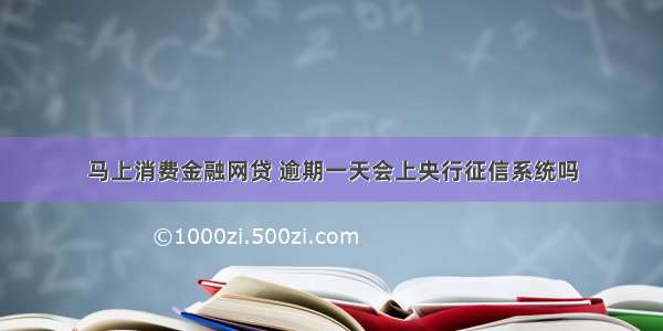 马上消费金融网贷 逾期一天会上央行征信系统吗