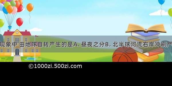 下列地理现象中 由地球自转产生的是A. 昼夜之分B. 北半球河流右岸冲刷严重C. 昼夜