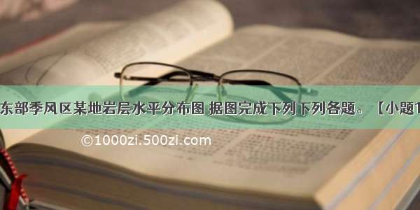 下图是我国东部季风区某地岩层水平分布图 据图完成下列下列各题。【小题1】下列四幅