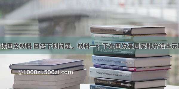 （28分）阅读图文材料 回答下列问题。材料一：下左图为某国家部分领土示意图；下右图