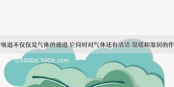 呼吸道不仅仅是气体的通道 它同时对气体还有清洁 温暖和湿润的作用