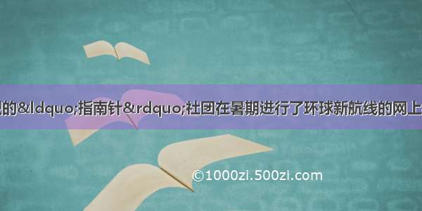 图释导航由学生组织的“指南针”社团在暑期进行了环球新航线的网上模拟探险．如图是学