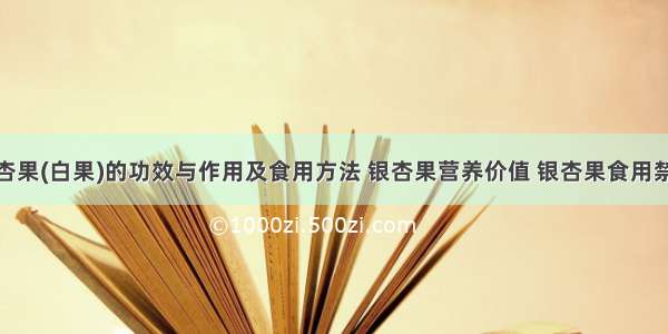 银杏果(白果)的功效与作用及食用方法 银杏果营养价值 银杏果食用禁忌