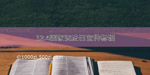 12.4国家宪法日宣传标语