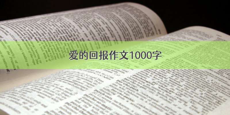 爱的回报作文1000字